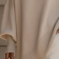 Women’s Oversized Asymmetric-Hem Knit Jumper