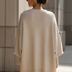 Women’s Oversized Asymmetric-Hem Knit Jumper