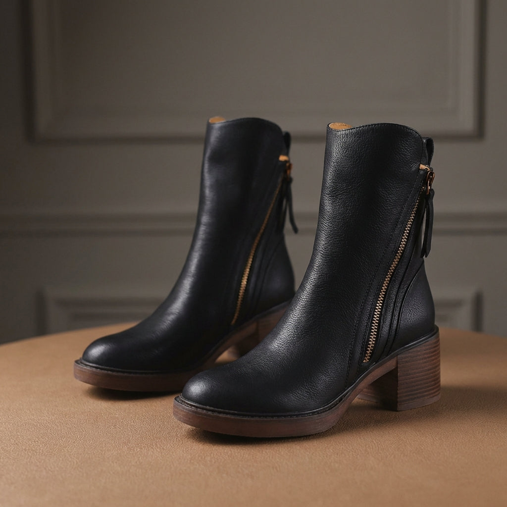 Women’s Leather Side-Zip Everyday Boots