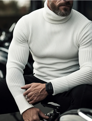 Men’s Slim-Fit Ribbed Turtleneck Sweater
