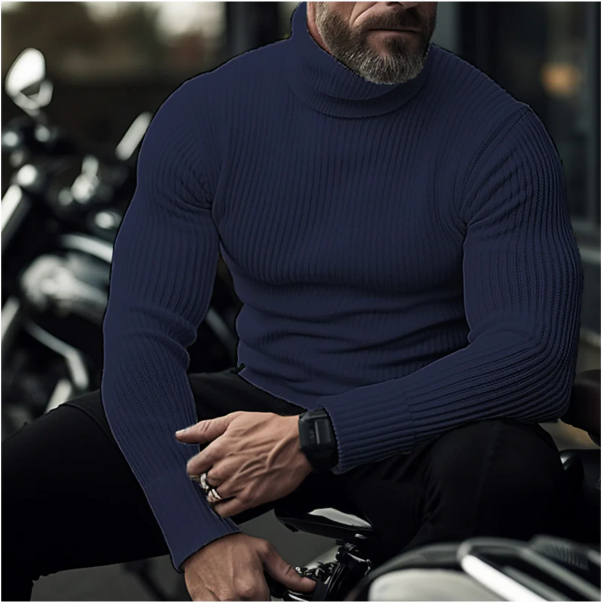 Men’s Slim-Fit Ribbed Turtleneck Sweater