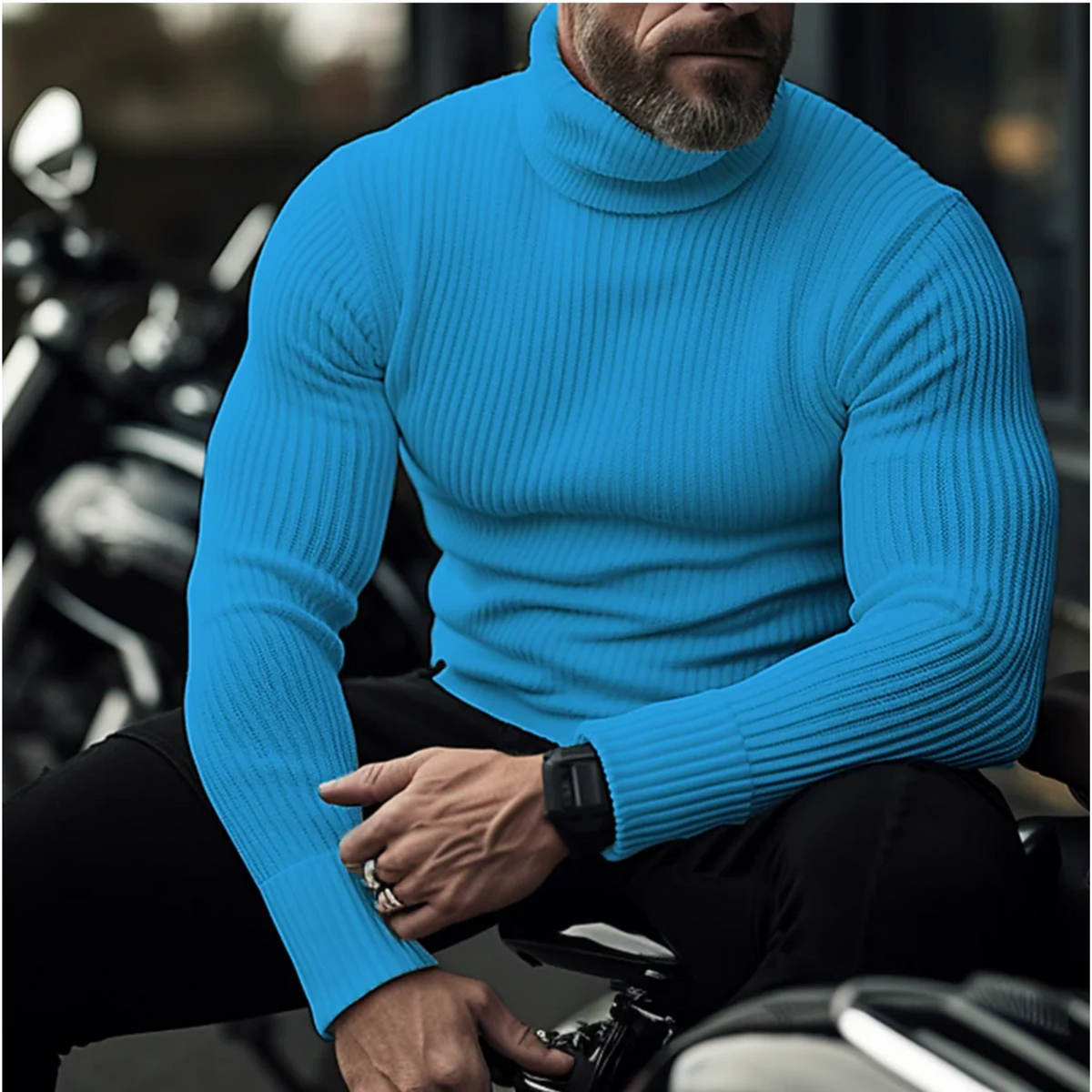 Men’s Slim-Fit Ribbed Turtleneck Sweater