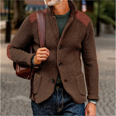 Men’s Chunky Knit Cardigan Blazer
