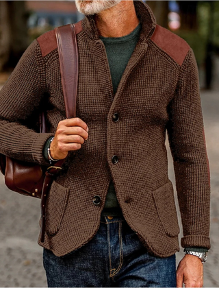 Men’s Chunky Knit Cardigan Blazer