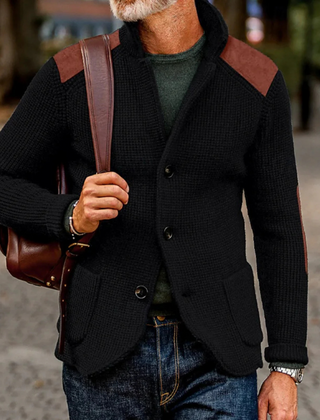 Men’s Chunky Knit Cardigan Blazer