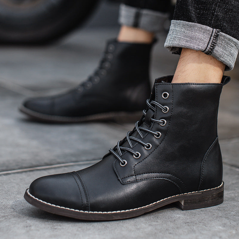 Men’s Leather-Look Ankle Boots