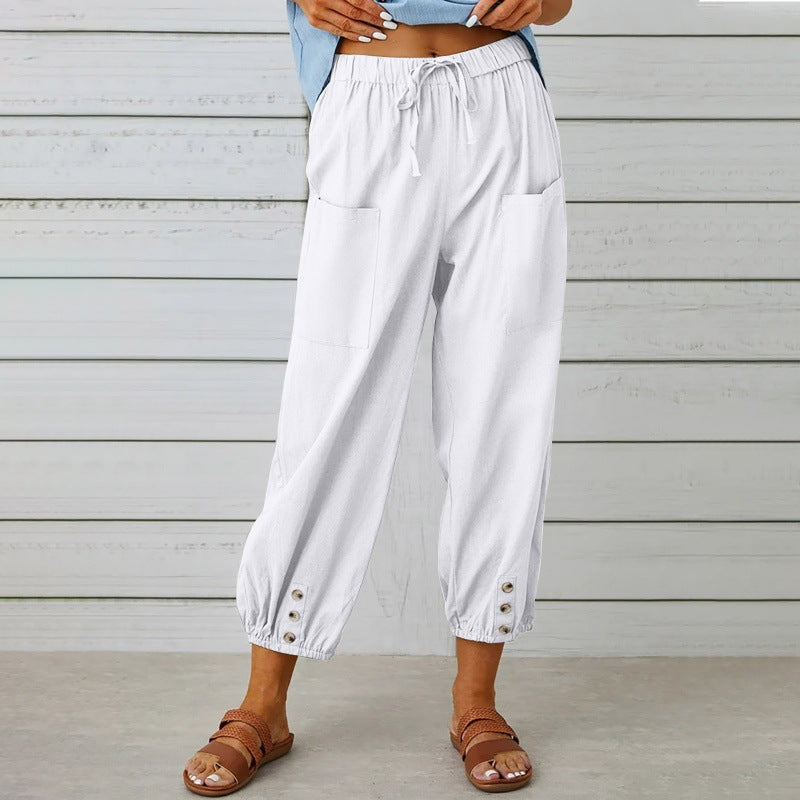 Women’s Relaxed Drawstring Cropped Trousers