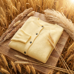 Women’s Merino Button-Front Cardigan in Yellow