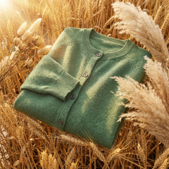 Women’s Merino Button-Front Cardigan in Green