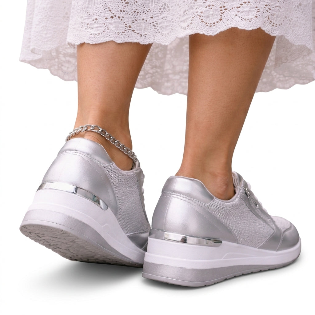 Women’s Leather Side-Zip Platform Trainers