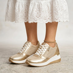 Women’s Leather Side-Zip Platform Trainers