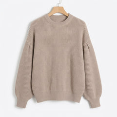 Women’s Balloon-Sleeve Ribbed Knit Jumper