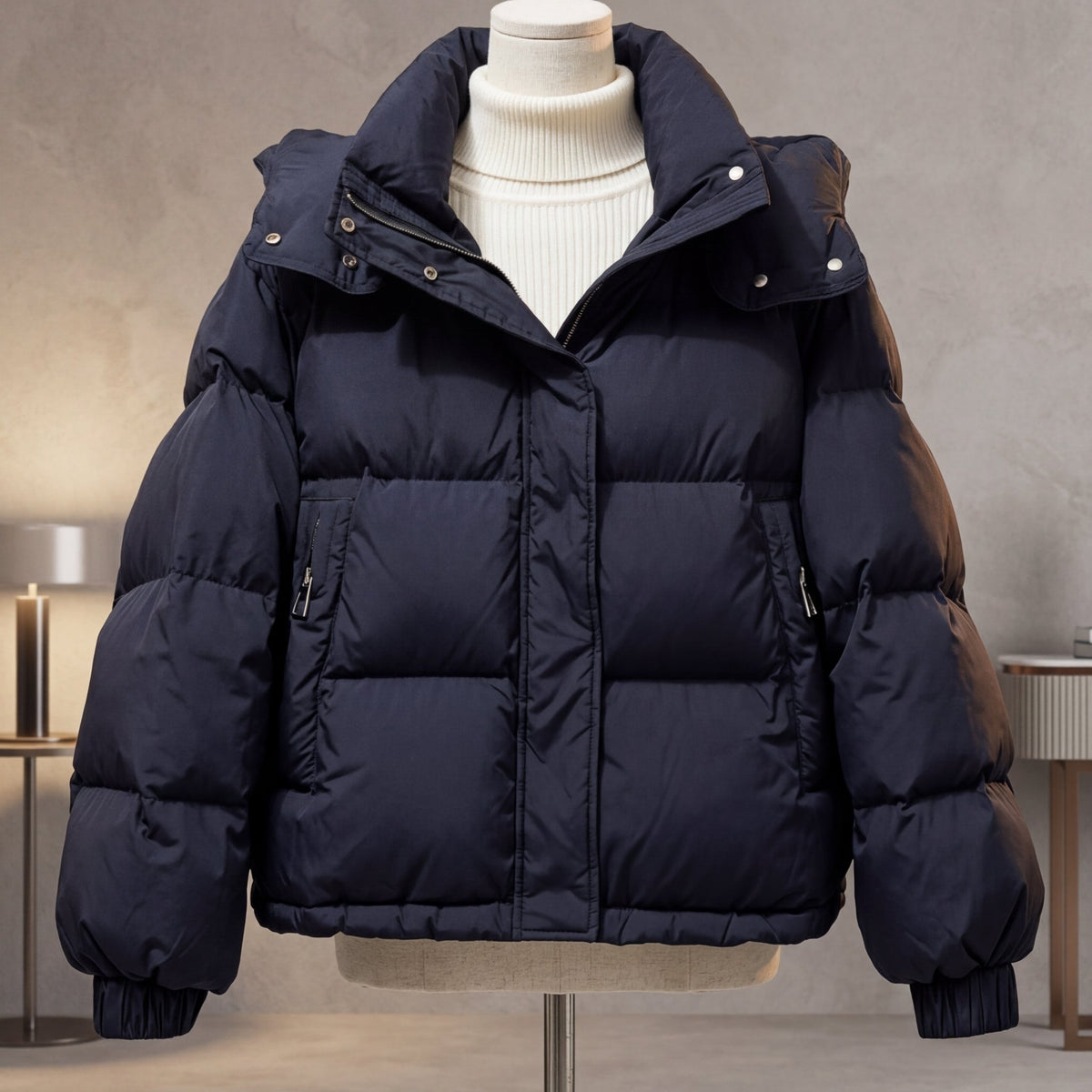 Valentina Quilted Women's Puffer Jacket - Blue