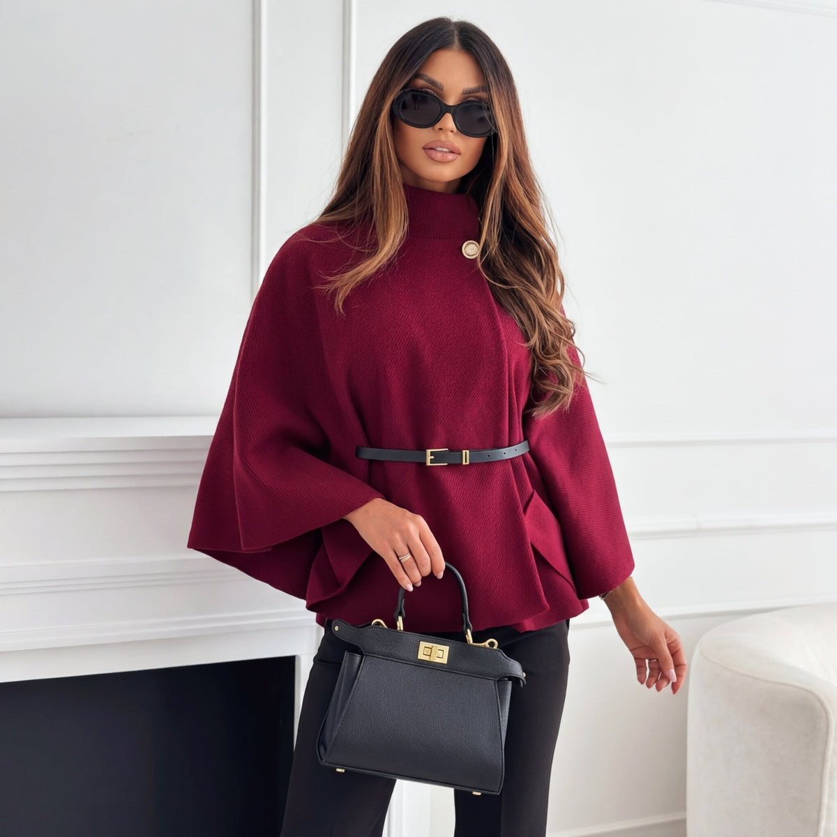Aurelia Wool Blend Women's Jacket - Red