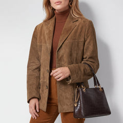 Avery Wool Blend Women's Overcoat - Brown