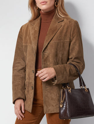 Avery Wool Blend Women's Overcoat - Brown