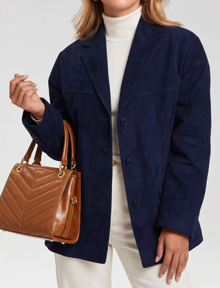 Avery Wool Blend Women's Overcoat - Blue