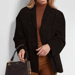 Avery Wool Blend Women's Overcoat - Black