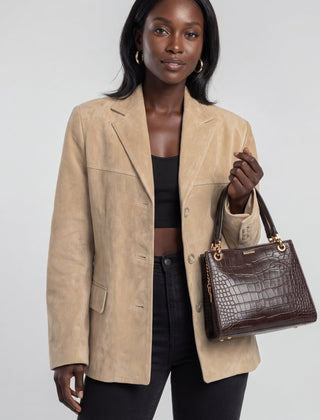 Avery Wool Blend Women's Overcoat - Cream