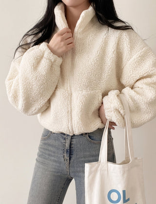 Serafina Sherpa Fleece Women's Jacket - Cream