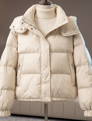 Valentina Quilted Women's Puffer Jacket - Cream