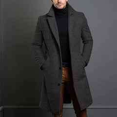 Castello Wool-Blend Men's Overcoat - Dark Grey