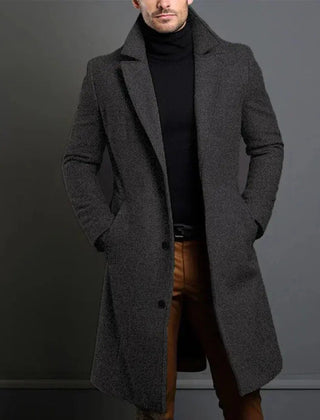 Castello Wool-Blend Men's Overcoat - Dark Grey