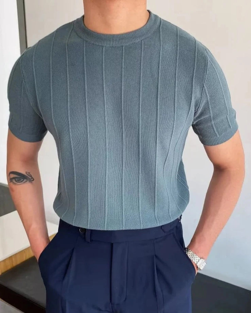 Men’s Ribbed Knit T-Shirt