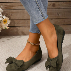 Women’s Bow-Detail Suede-Look Flats