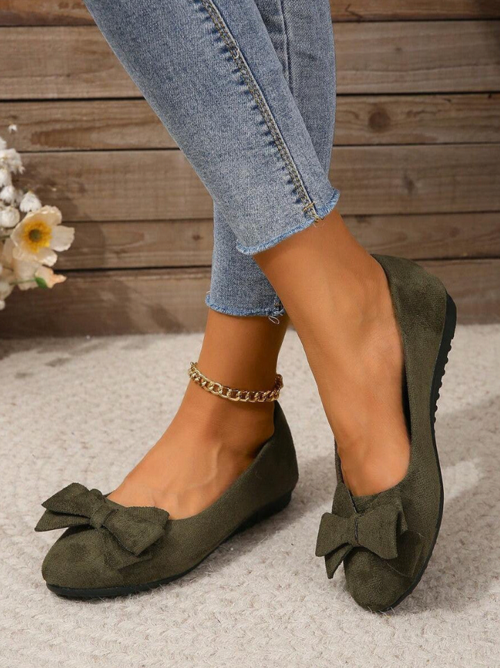 Women’s Bow-Detail Suede-Look Flats