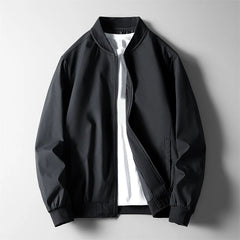 Men’s Lightweight Softshell Bomber Jacket in Black