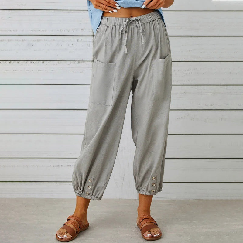 Women’s Relaxed Drawstring Cropped Trousers