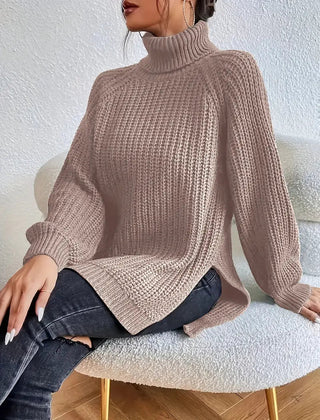 Women's Houstona Turtleneck Jumper - Khaki