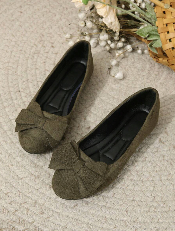 Women’s Bow-Detail Suede-Look Flats