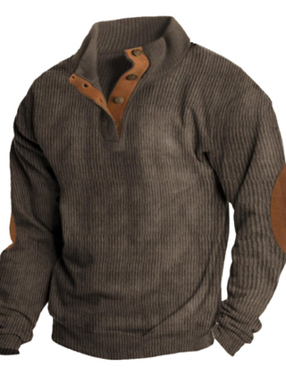 Men’s Corduroy Quarter-Button Sweatshirt