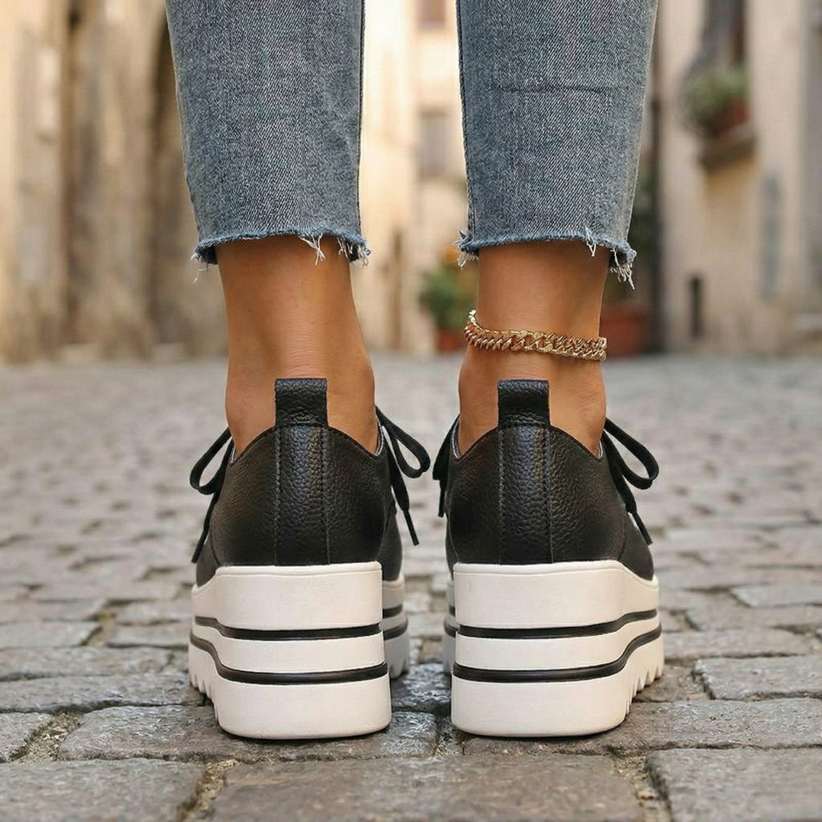 Women’s Lace-Up Platform Oxford Shoes