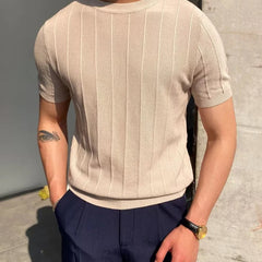 Men’s Ribbed Knit T-Shirt