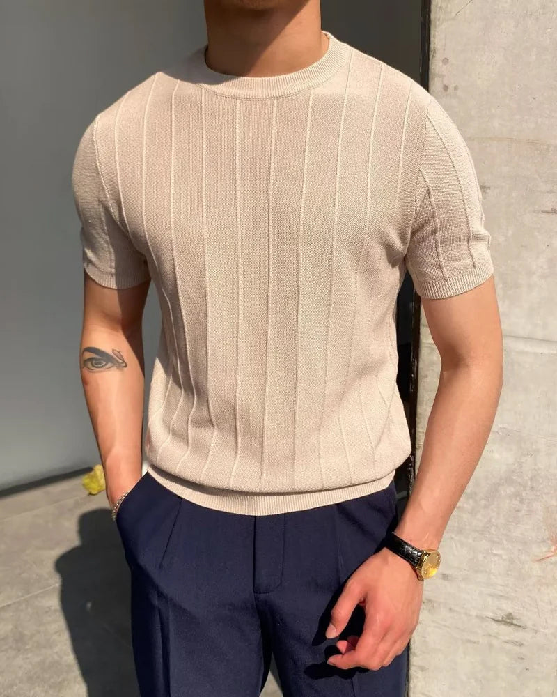 Men’s Ribbed Knit T-Shirt