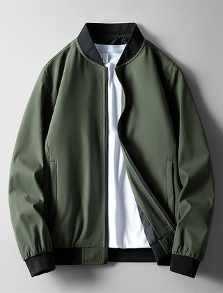 Men’s Lightweight Softshell Bomber Jacket in Green