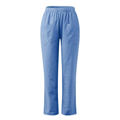 Women’s Cotton Linen Elastic-Waist Trousers