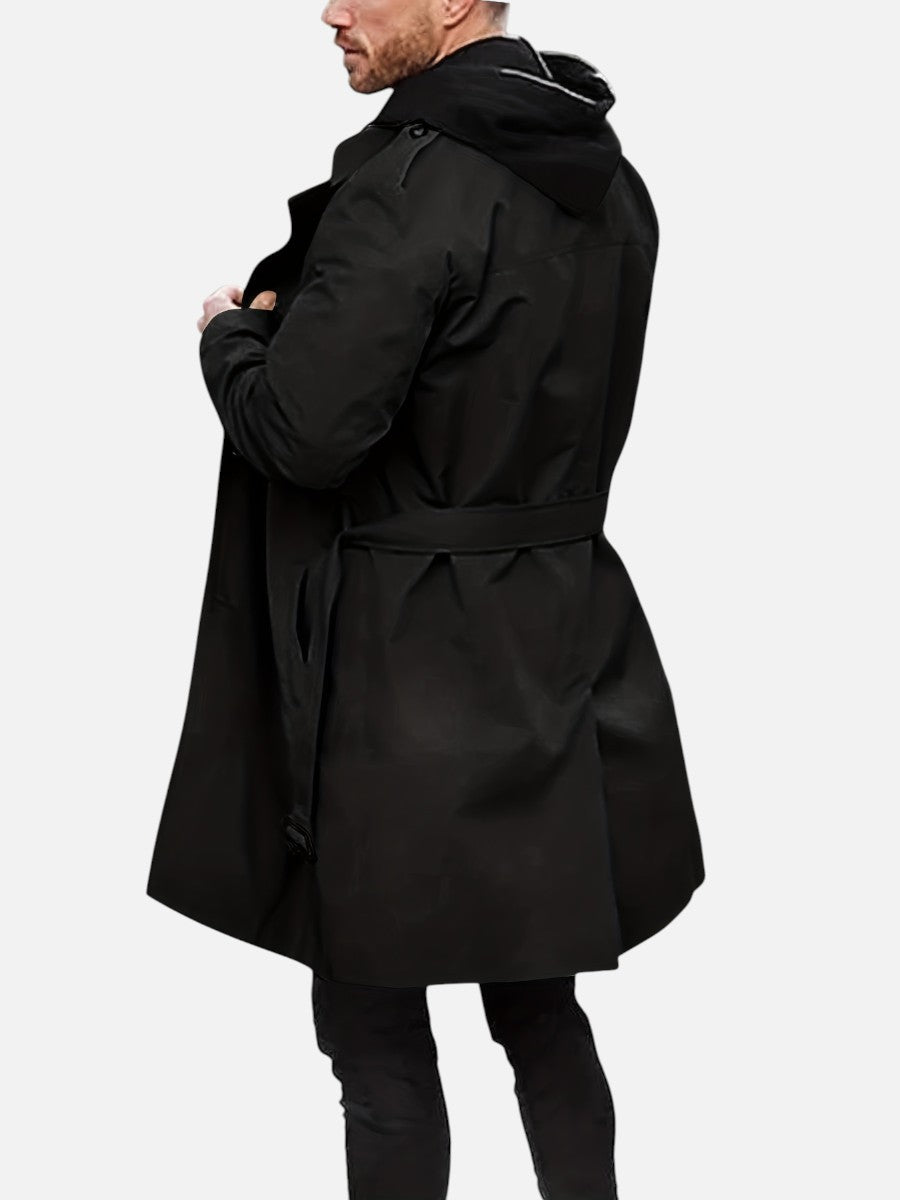 Men’s Double-Breasted Back-Belt Trench Coat