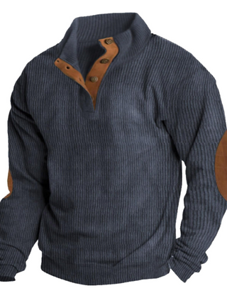 Men’s Corduroy Quarter-Button Sweatshirt