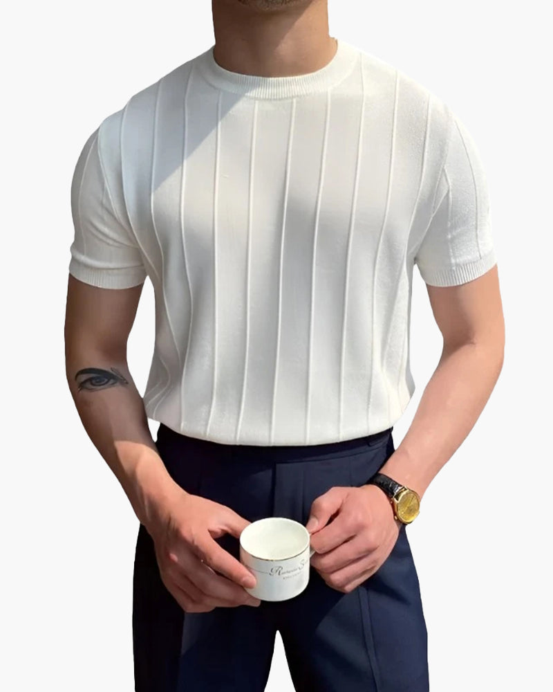 Men’s Ribbed Knit T-Shirt