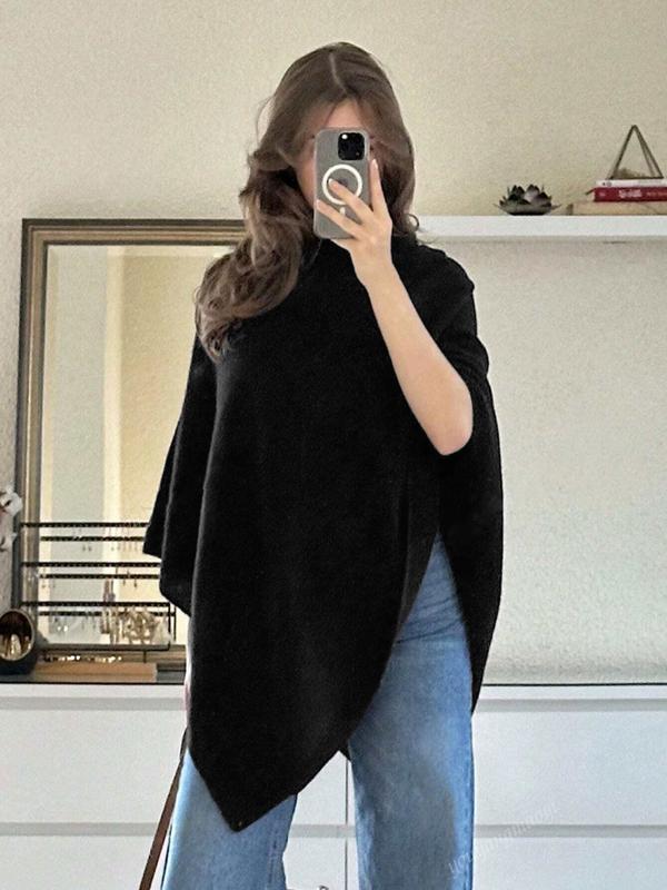 Élise Knit Women's Cape - Black