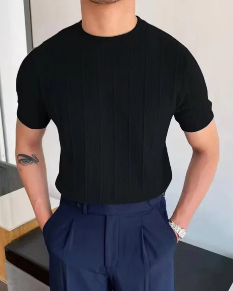 Men’s Ribbed Knit T-Shirt