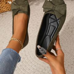 Women’s Bow-Detail Suede-Look Flats