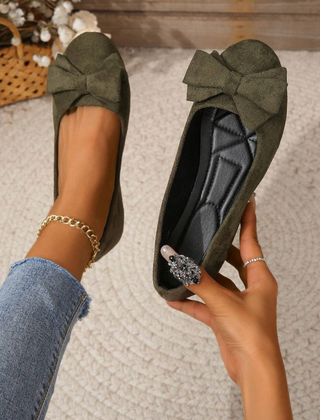 Women’s Bow-Detail Suede-Look Flats