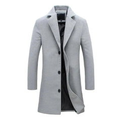 Castello Wool-Blend Men's Overcoat - Light Grey