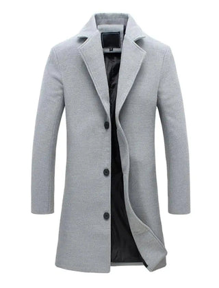 Castello Wool-Blend Men's Overcoat - Light Grey