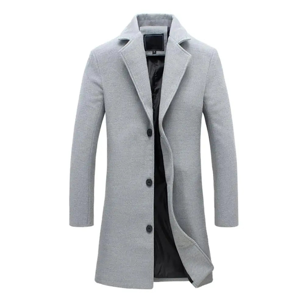 Castello Wool-Blend Men's Overcoat - Light Grey